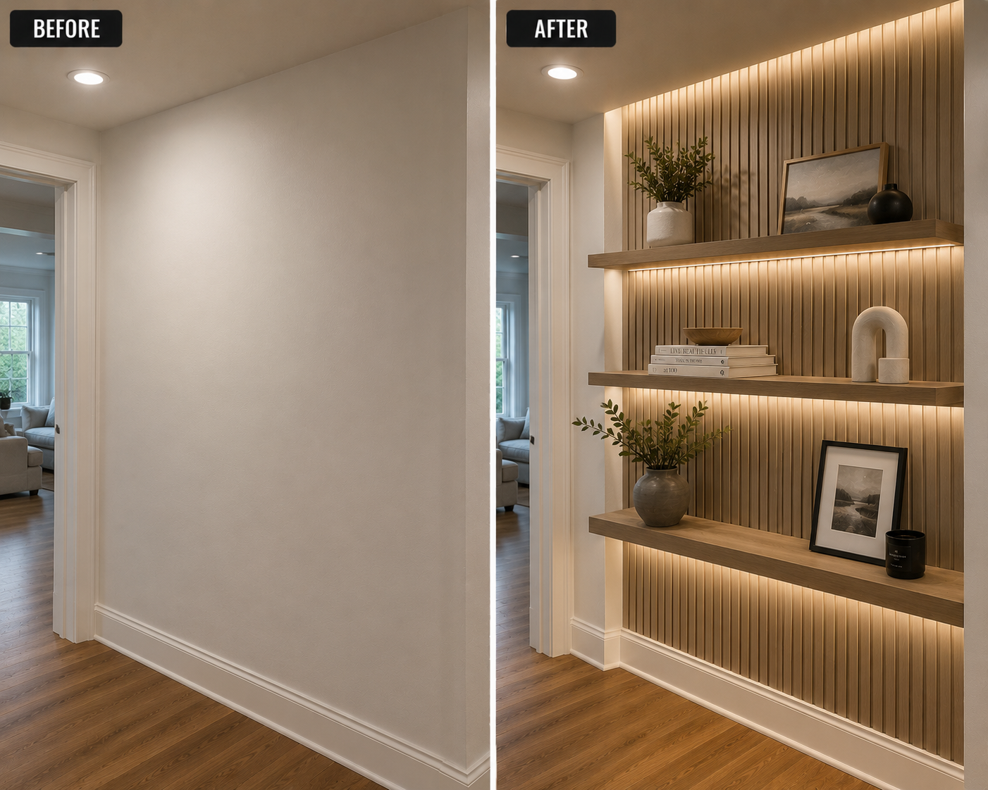 High end home wall installation